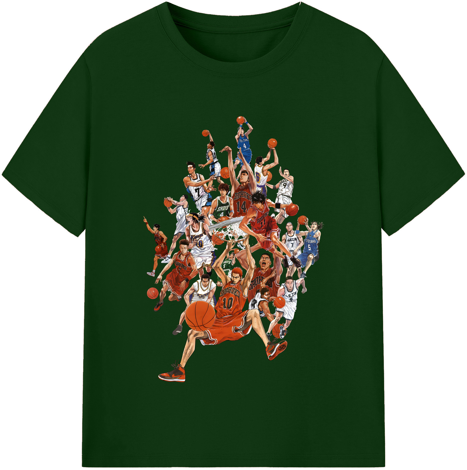 SLAM DUNK／スラムダンク 綿100％半袖Tシャツ（フロントプリント）